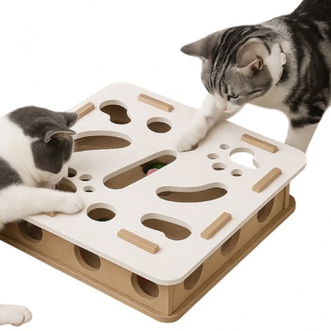 ⁨Filcowa logiczna zabawka dla kota, piłeczki z dzwonkami, labirynt, do ćwiczeń KOT28⁩ w sklepie Wasserman.eu