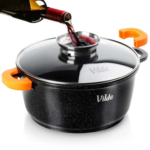 ⁨GARNEK GRANITOWY 4L 24cm Z POKRYWĄ Z AROMATYZEREM TERRUNA 199105⁩ w sklepie Wasserman.eu