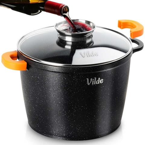 ⁨GARNEK GRANITOWY WYSOKI 6,7L 24cm Z POKRYWĄ Z AROMATYZEREM TERRUNA 199110⁩ w sklepie Wasserman.eu