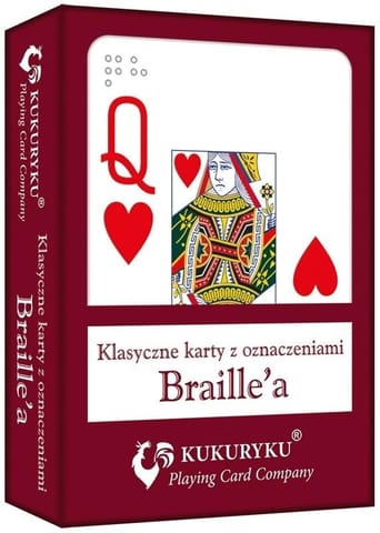 ⁨Karty do gry czerwone ze znakami Braille'a⁩ w sklepie Wasserman.eu