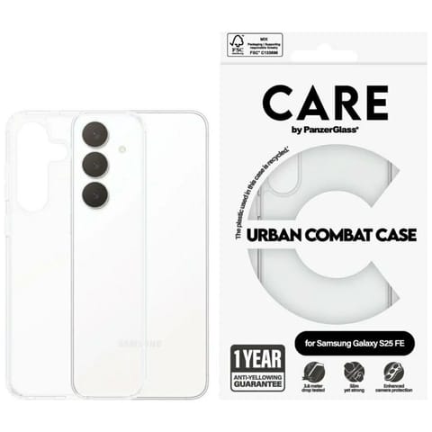 ⁨Etui CARE by PanzerGlass Flagship Urban  Combat do Samsung Galaxy S25 FE przezroczysty⁩ w sklepie Wasserman.eu