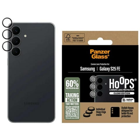 ⁨Szkło hartowane na obiektyw PanzerGlass  Hoops Lens Protector do Samsung Galaxy S25 FE przezroczysty⁩ w sklepie Wasserman.eu