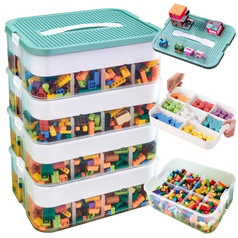 ⁨Pudełko 4-piętrowe na zabawki klocki LEGOS⁩ w sklepie Wasserman.eu