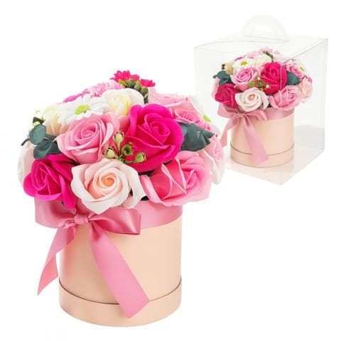 ⁨Flower box, bukiet zapachowych kwiatów mydlanych w pudełku 16х16x23cm BUK23⁩ w sklepie Wasserman.eu