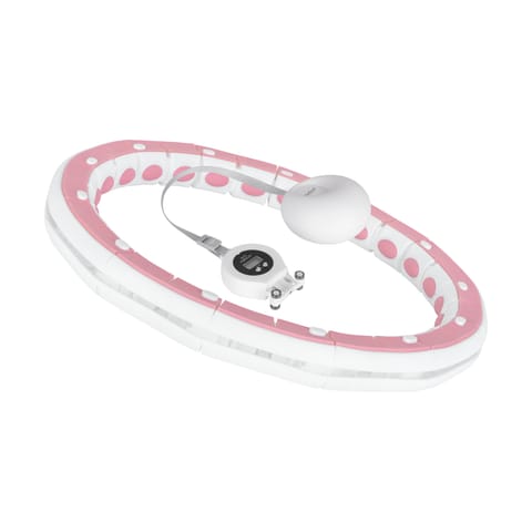 ⁨Smart Hula Hop odchudzające koło z licznikiem, wypustkami i obciążeniem 50cm, różowe, REBEL ACTIVE⁩ w sklepie Wasserman.eu