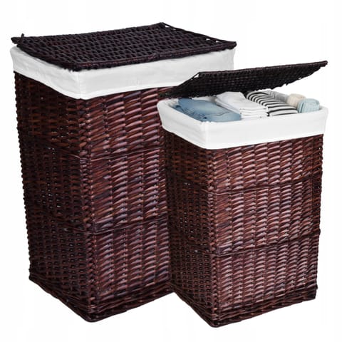 ⁨Zestaw koszy wiklinowych brązowych 72L I 114L⁩ w sklepie Wasserman.eu