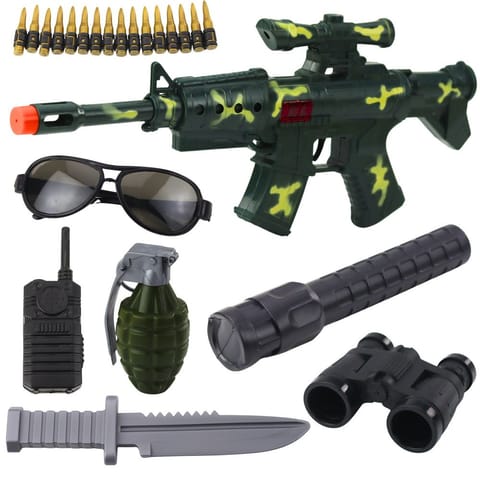 ⁨Zestaw Karabin Wojskowy Z Karabinem Akcesoria Dźwięk Strzału Khaki⁩ w sklepie Wasserman.eu