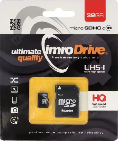 ⁨Zestaw kart pamięci IMRO 10/32G UHS-I ADP (32GB; Class U1; + adapter)⁩ w sklepie Wasserman.eu