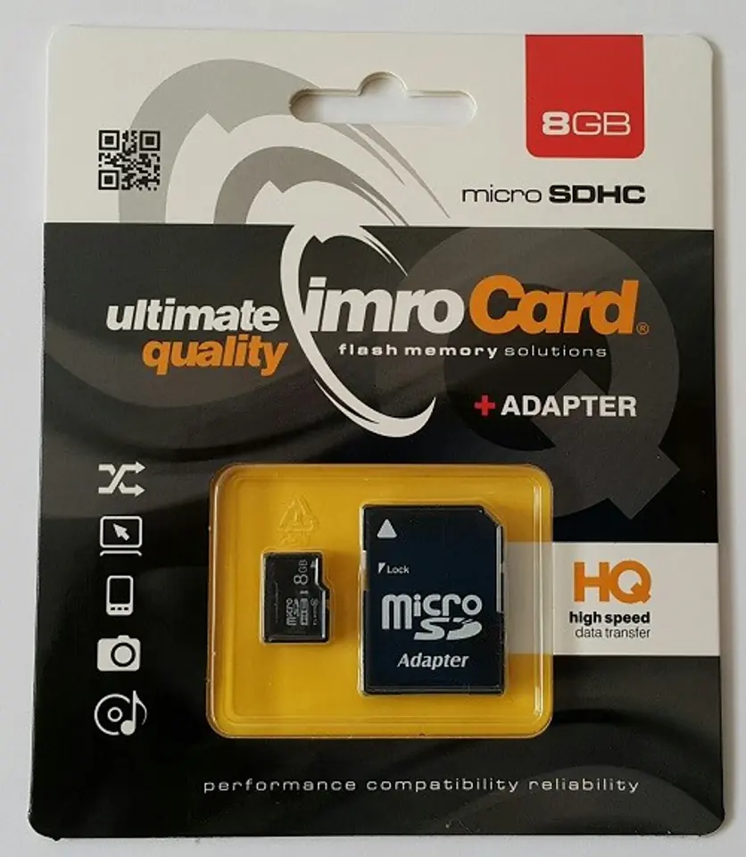 ⁨IMRO 4/8G ADP memory card 8 GB MicroSDHC Class 4⁩ at Wasserman.eu