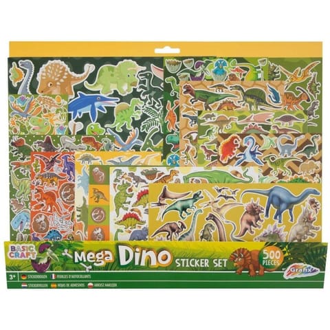 ⁨Mega zestaw naklejek dino 500szt. 100081 MOXY⁩ w sklepie Wasserman.eu