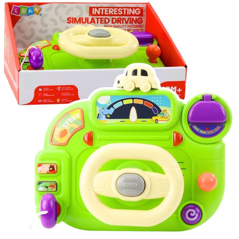 ⁨Kierownica Interaktywna Dla Dzieci Symulator Jazdy Światła Dźwięki Zielona⁩ w sklepie Wasserman.eu