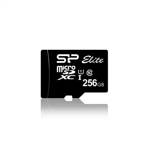 ⁨Silicon Power microSDXC Elite 256GB CL10 UHS-1 (U1) + microSD-SD ADAPTER (SP256GBSTXBU1V10SP)⁩ at Wasserman.eu