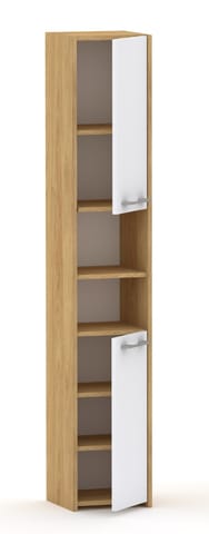 ⁨Słupek łazienkowy komin LUNA 40 cm 2D Hikora białe fronty matowe/połysk⁩ w sklepie Wasserman.eu