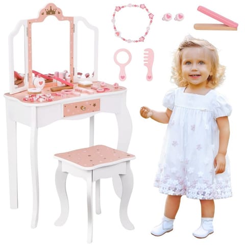 ⁨WOOPIE GREEN Drewniana Toaletka z Lustrem i Akcesoriami⁩ w sklepie Wasserman.eu