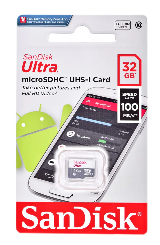 ⁨Sandisk Ultra microSDHC memory card 32 GB Class 10⁩ at Wasserman.eu