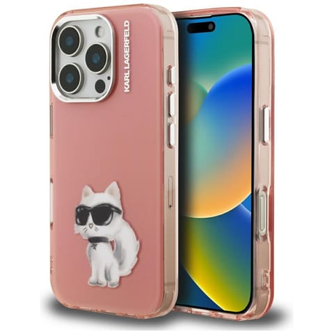 ⁨Etui Karl Lagerfeld IML Aquarelle        Choupette & Logo do iPhone 16 Pro Max różowy⁩ w sklepie Wasserman.eu