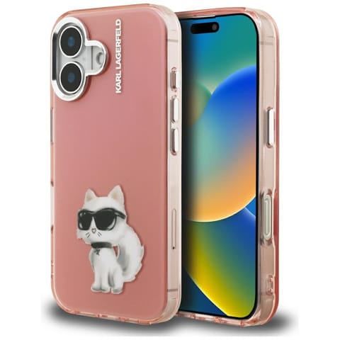 ⁨Etui Karl Lagerfeld IML Aquarelle        Choupette & Logo do iPhone 16 różowy⁩ w sklepie Wasserman.eu