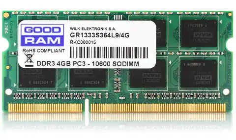⁨Pamięć GoodRam GR1600S364L11S/4G (DDR3 SO-DIMM; 1 x 4 GB; 1600 MHz; CL11)⁩ w sklepie Wasserman.eu