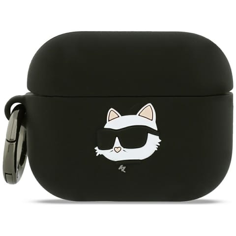 ⁨Etui Karl Lagerfeld Silicone Choupette   Head 3D do AirPods Pro 3 czarny⁩ w sklepie Wasserman.eu