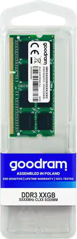 ⁨Goodram GR1600S364L11/8G memory module 8 GB 1 x 8 GB DDR3 1600 MHz⁩ at Wasserman.eu