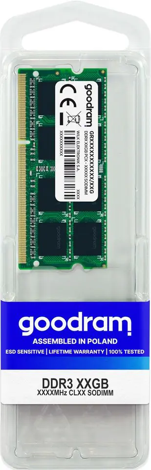 ⁨Goodram GR1600S364L11/8G memory module 8 GB 1 x 8 GB DDR3 1600 MHz⁩ at Wasserman.eu