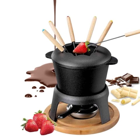 ⁨ZESTAW ŻELIWNY HAGE DO FONDUE DLA 6 OSÓB Z PODGRZEWACZEM⁩ w sklepie Wasserman.eu