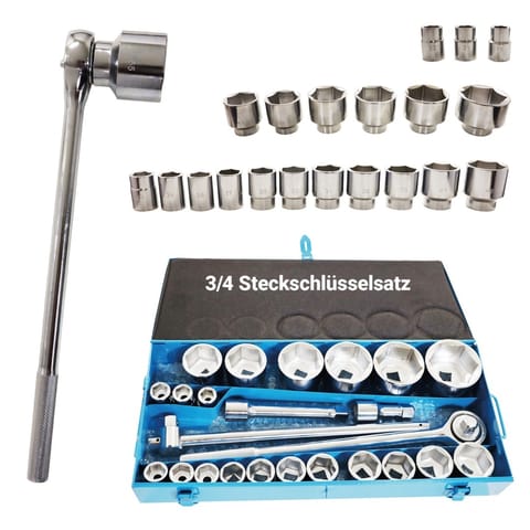 ⁨Zestaw kluczy nasadowych, nakrętek, grzechotek do samochodów ciężarowych, 19-70 mm, 25 elementów, BITUXX⁩ w sklepie Wasserman.eu