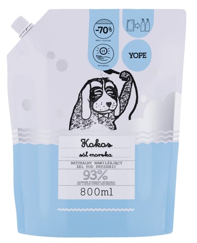 ⁨YOPE Żel p/prysznic 800ml zapas Kokos+Sól morska&⁩ w sklepie Wasserman.eu