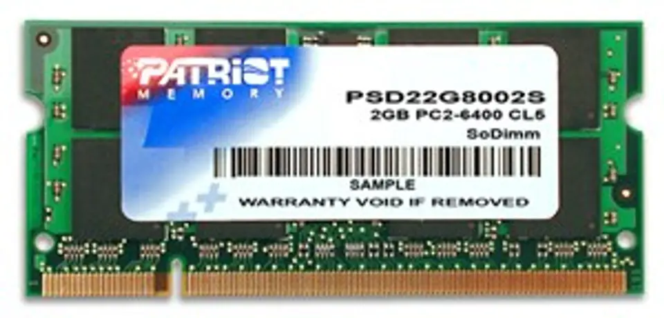 ⁨Pamięć Patriot Memory Signature PSD22G8002S (DDR2 SO-DIMM; 1 x 2 GB; 800 MHz; CL6)⁩ w sklepie Wasserman.eu