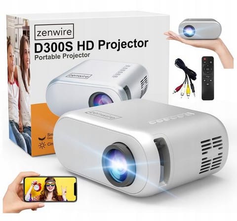 ⁨Mini Projektor Zenwire D300S Przenośny Rzutnik WiFi Full HD⁩ w sklepie Wasserman.eu