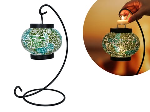 ⁨Świecznik/lampion - klosz pojedynczy, wielokolorowy⁩ w sklepie Wasserman.eu