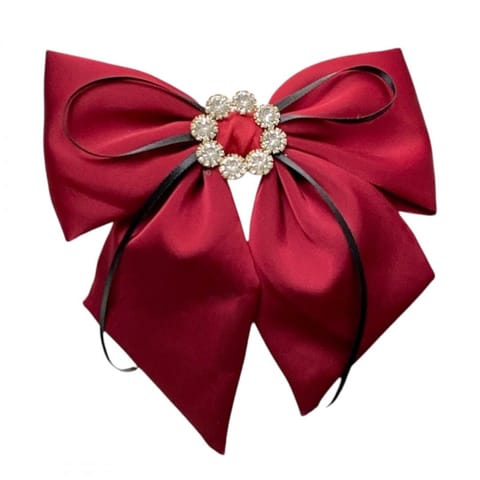 ⁨Spinka klamra do włosów Bordowa Kokarda z diamencikami XL SP441BOR⁩ w sklepie Wasserman.eu