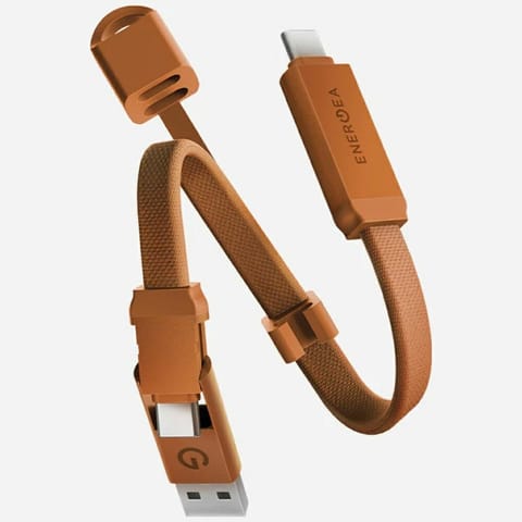 ⁨Kabel Energea Sheath Key 2w1 USB-C do    USB-C/USB-A 480Mbps 60W 15cm pomarańczowy⁩ w sklepie Wasserman.eu