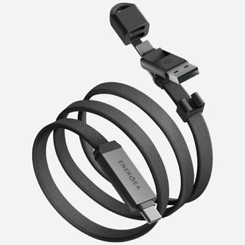 ⁨Kabel Energea Sheath Travel 2w1 USB-C do USB-C/USB-A 480Mbps 60W 1.2m gunmetal⁩ w sklepie Wasserman.eu