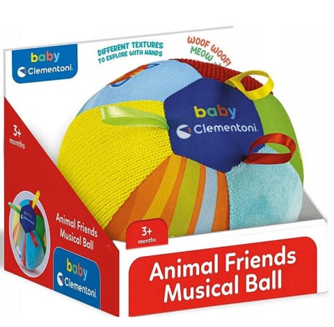 ⁨Muzyczna Kolorowa Piłka Zwierzątka Miękka Clementoni 17475⁩ w sklepie Wasserman.eu