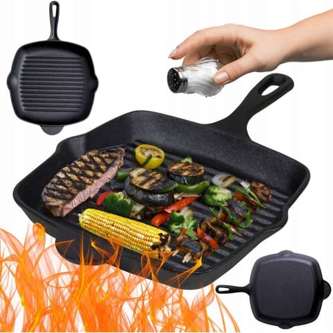 ⁨PATELNIA ŻELIWNA GRILLOWA HAGE 26 x 26cm INDUKCJA⁩ w sklepie Wasserman.eu