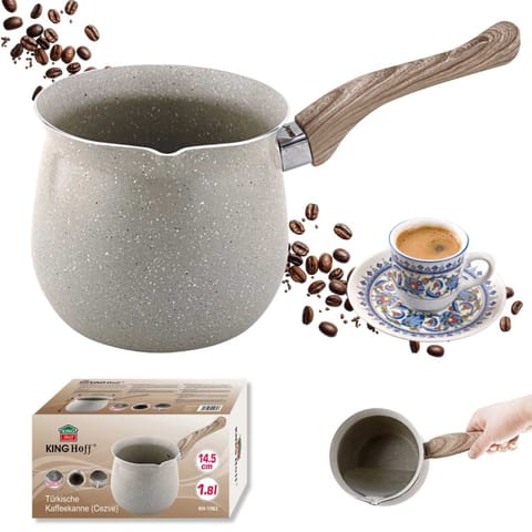 ⁨TYGIELEK MARMURKOWY DO KAWY PO TURECKU 1,8L KINGHOFF KH-1982 INDUKCJA⁩ w sklepie Wasserman.eu