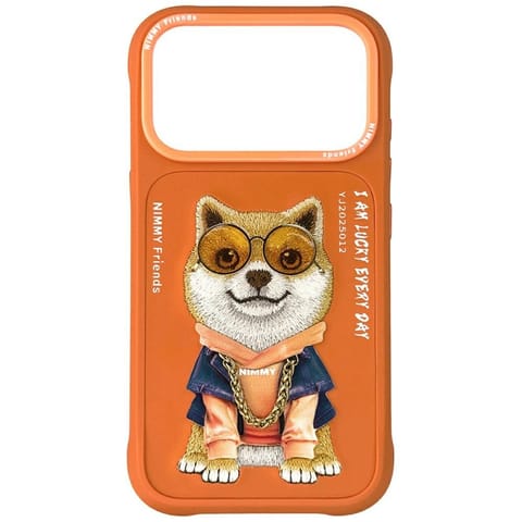 ⁨Etui Nimmy Glasses Cool Dog do iPhone 17 Pro pomarańczowy⁩ w sklepie Wasserman.eu