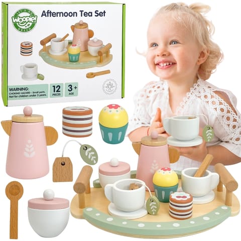 ⁨WOOPIE GREEN Drewniany Zestaw do Herbaty i Kawy 12 el. FSC⁩ w sklepie Wasserman.eu
