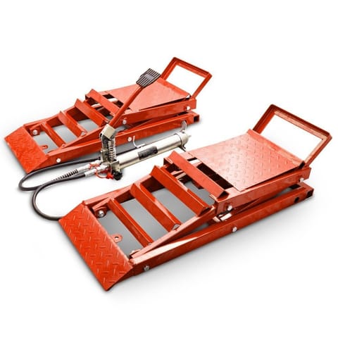 ⁨Bituxx hydrauliczne rampy warsztatowe 2× 2000 kg - regulowana wysokość 16-40 cm, zestaw do serwisu aut⁩ w sklepie Wasserman.eu