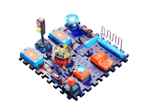 ⁨Zestaw Do Eksperymentów Naukowych Sygnalizacja Świetlna Wiatrak Zabawka Naukowa Eksperyment Obwód Elektroniczny⁩ w sklepie Wasserman.eu