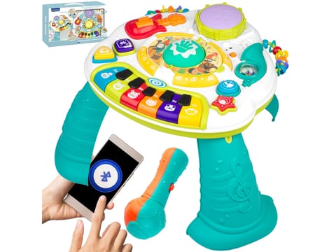 ⁨Multifunkcyjny Edukacyjny Muzyczny Stolik Dla Dzieci Pianinko Mikrofon⁩ w sklepie Wasserman.eu