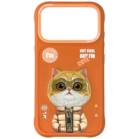 ⁨Etui Nimmy Cool&Cute 2.0 Cat do iPhone   17 Pro pomarańczowy⁩ w sklepie Wasserman.eu