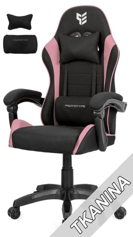 ⁨Fotel obrotowy gamingowy ENZO XL PINK FABRIC⁩ w sklepie Wasserman.eu