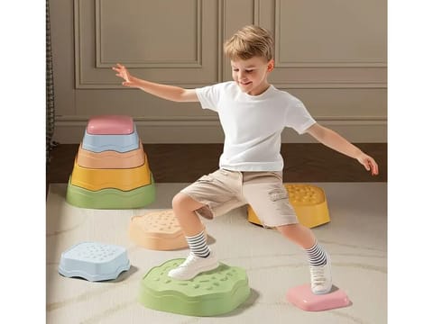 ⁨Ścieżka Sensoryczna Dla Dzieci KAMIENIE BALANSUJĄCE 5 Szt Równowaga Trening Równowagi⁩ w sklepie Wasserman.eu