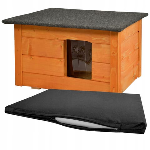 ⁨Buda dla psa/kota Teak, Woodok + legowisko⁩ w sklepie Wasserman.eu