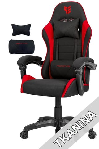 Fotel obrotowy gamingowy ENZO XL RED FABRIC w sklepie Wasserman.eu