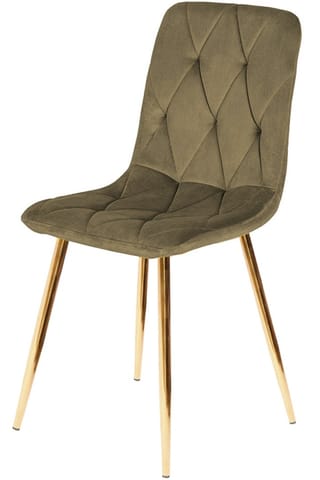 ⁨Krzesło tapicerowane BORGO VELVET BROWN GOLD⁩ w sklepie Wasserman.eu
