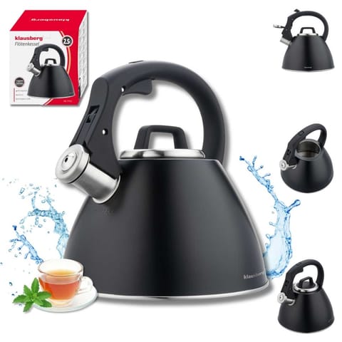 ⁨CZAJNIK STALOWY Z GWIZDKIEM 2,5L KLAUSBERG KB-7952⁩ w sklepie Wasserman.eu