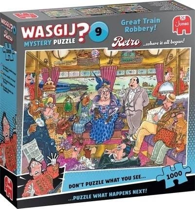 ⁨Puzzle 1000 Wasgij Jumbo Retro napad na pociąg⁩ w sklepie Wasserman.eu